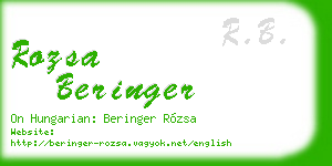 rozsa beringer business card
